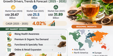 Tea Market Size to Reach USD 31.89 Billion by 2035 | Growth Drivers, Trends, and Industry Analysis